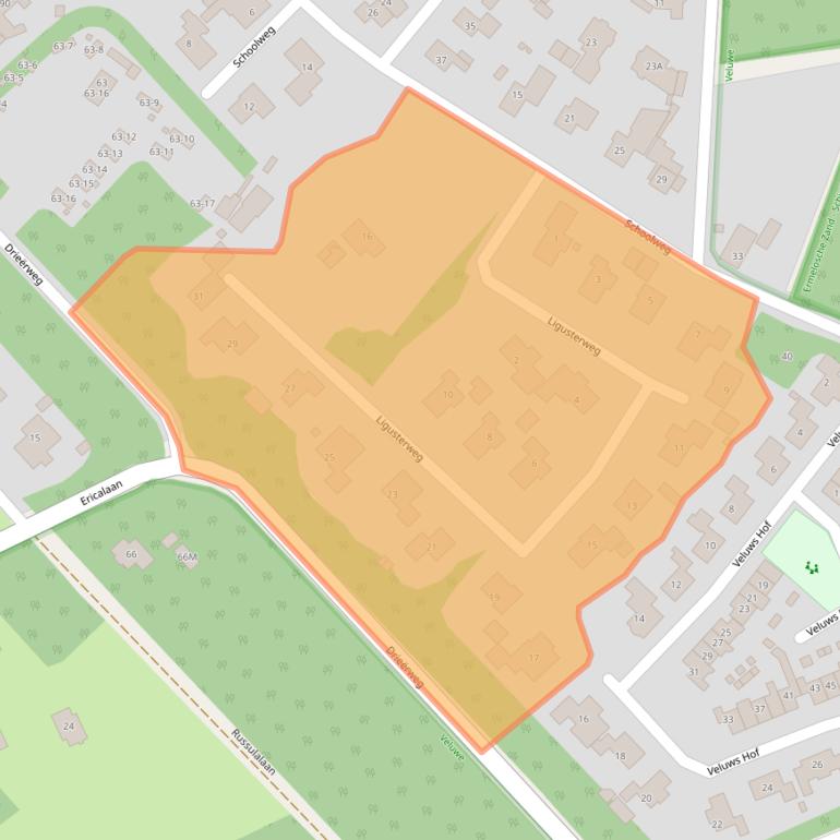 Kaart van postcodegebied 3852GX.