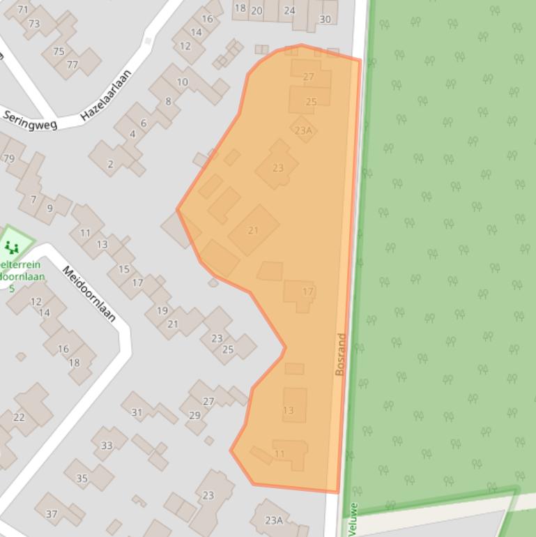 Kaart van postcodegebied 3852GZ.