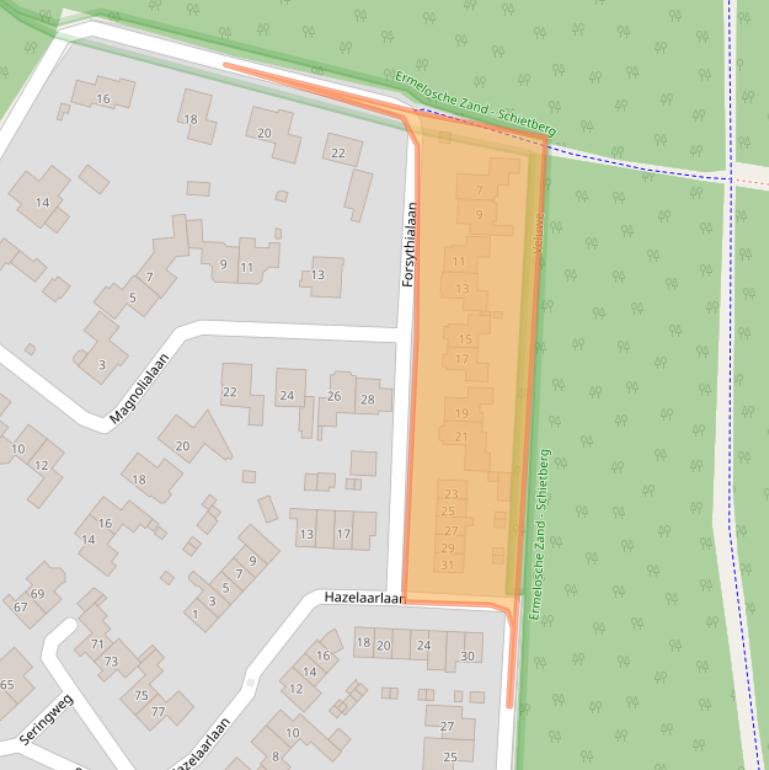 Kaart van postcodegebied 3852JC.