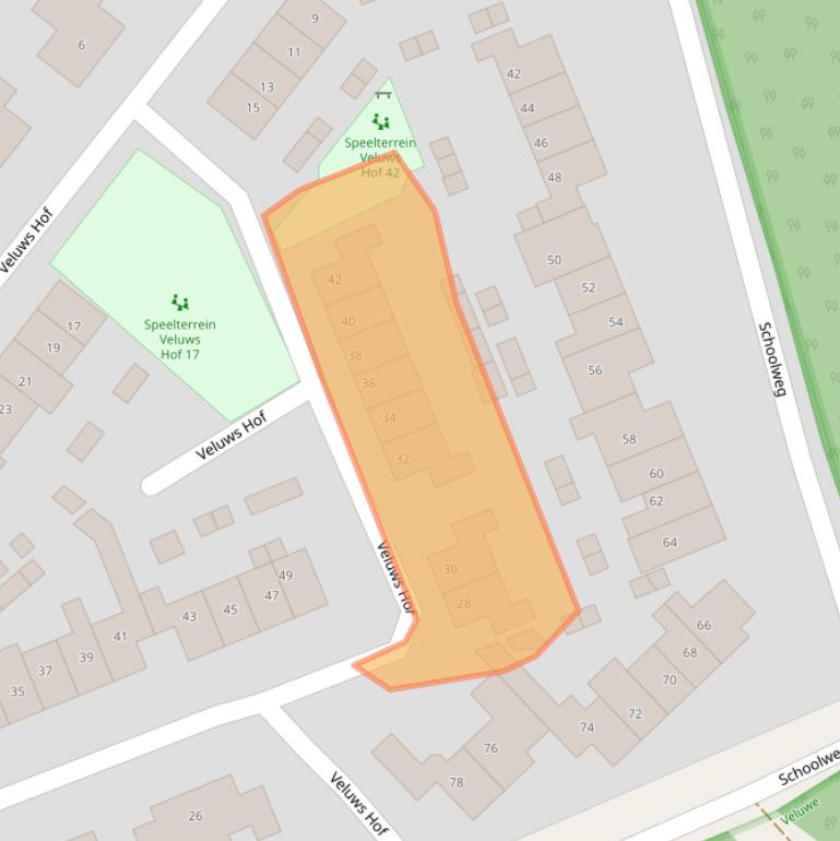 Kaart van postcodegebied 3852JK.