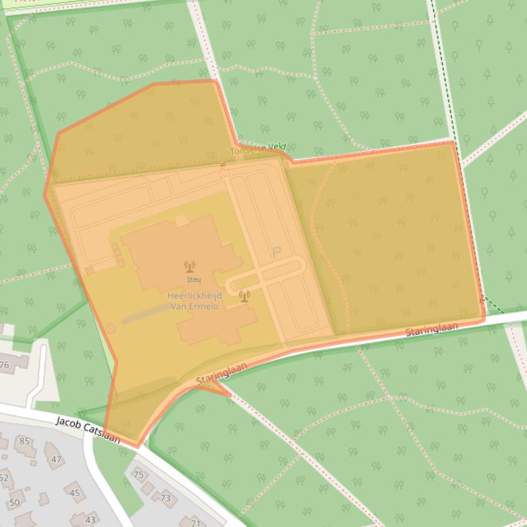 Kaart van postcodegebied 3852LA.