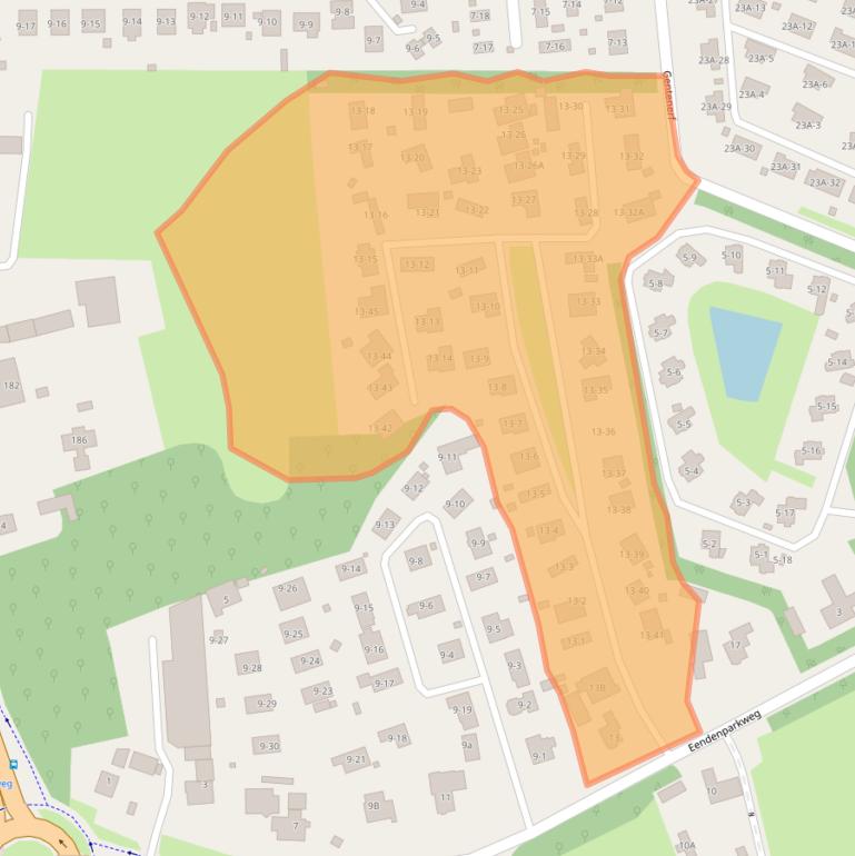 Kaart van postcodegebied 3852LD.