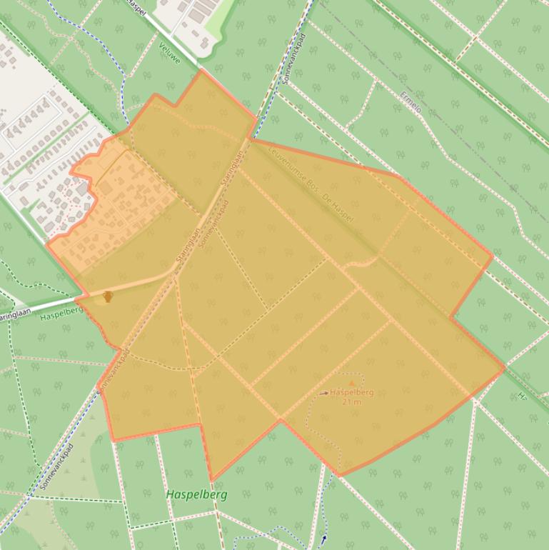 Kaart van postcodegebied 3852LJ.