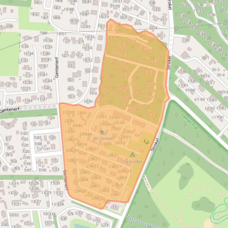 Kaart van postcodegebied 3852LM.