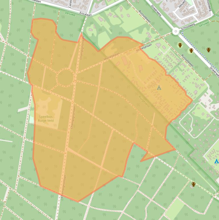 Kaart van postcodegebied 3852LV.