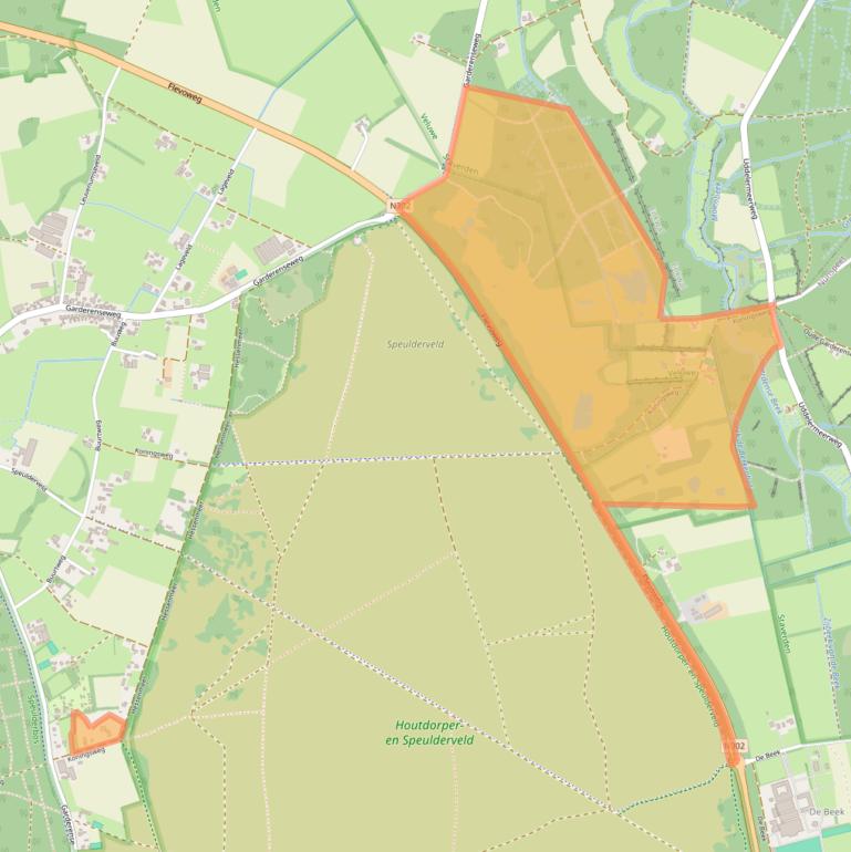 Kaart van postcodegebied 3852NB.