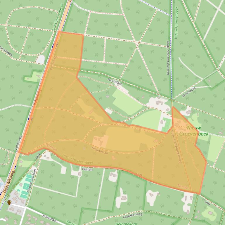 Kaart van postcodegebied 3852NC.