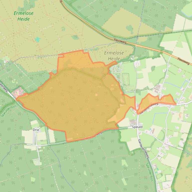 Kaart van postcodegebied 3852NL.