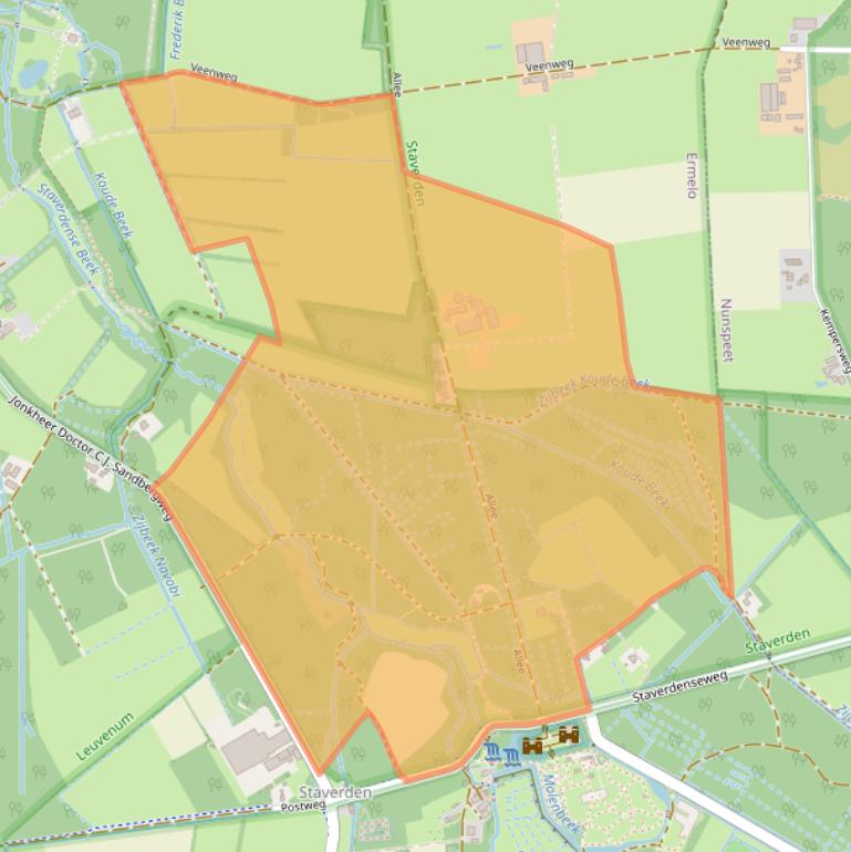 Kaart van postcodegebied 3852PM.