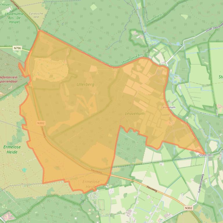 Kaart van postcodegebied 3852PT.