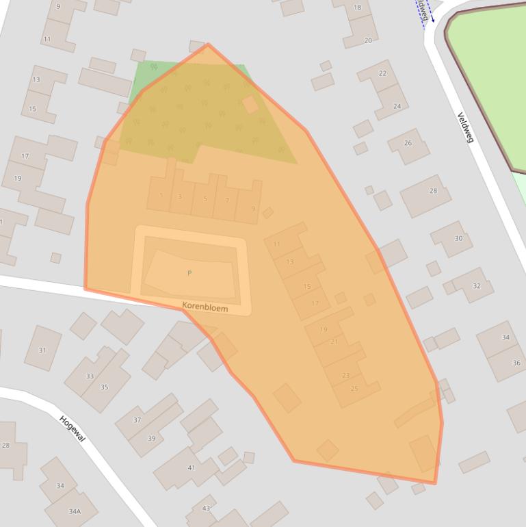Kaart van postcodegebied 3852XN.