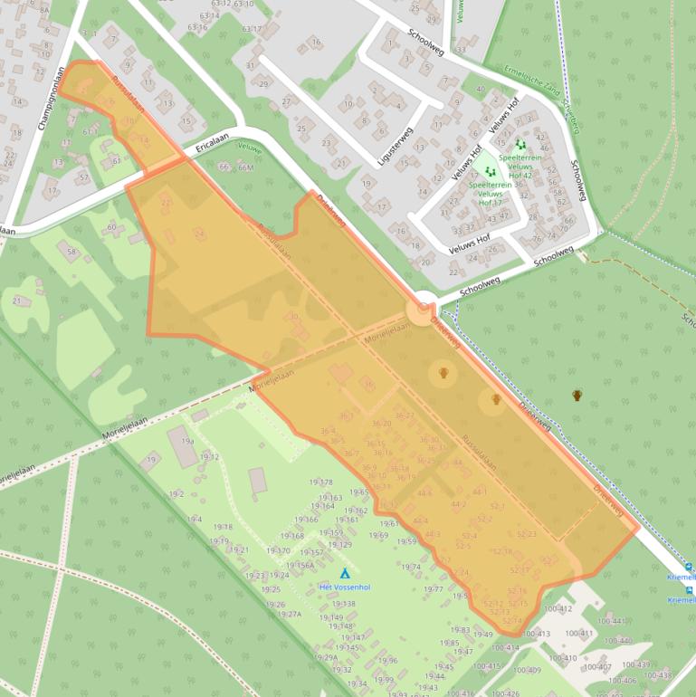 Kaart van postcodegebied 3852ZK.