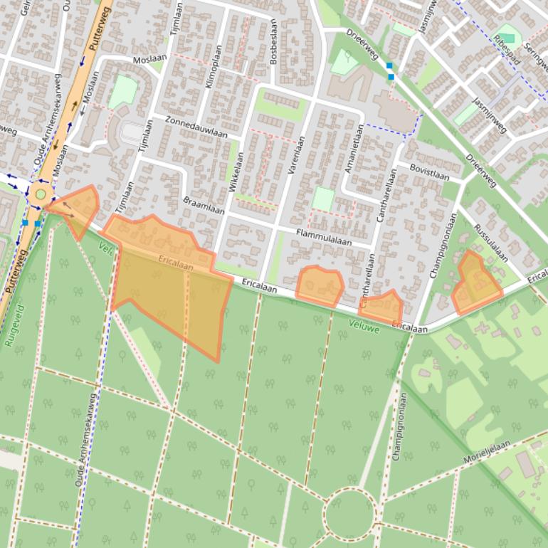 Kaart van postcodegebied 3852ZM.