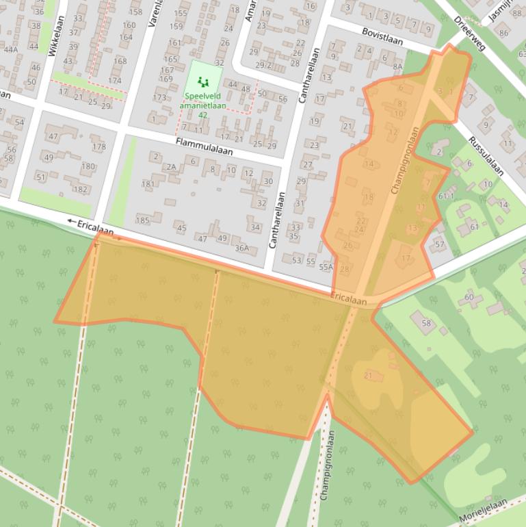 Kaart van postcodegebied 3852ZP.