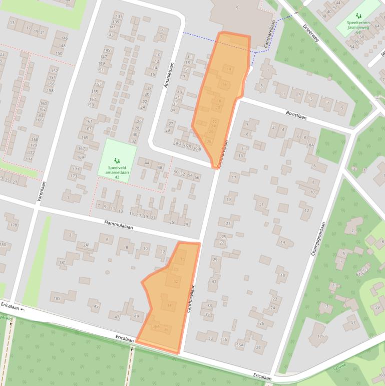 Kaart van postcodegebied 3852ZS.