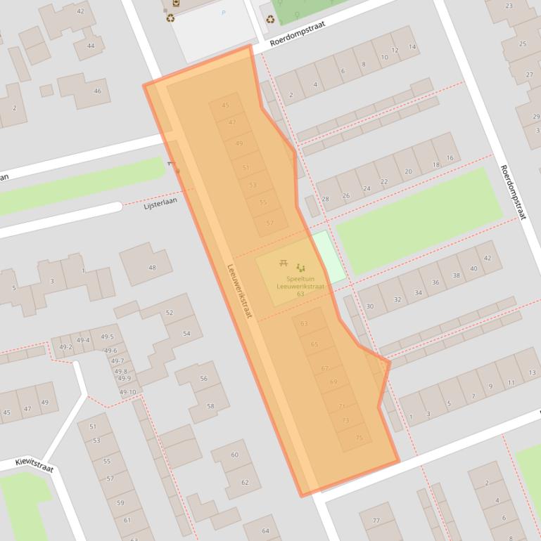 Kaart van postcodegebied 3853AB.