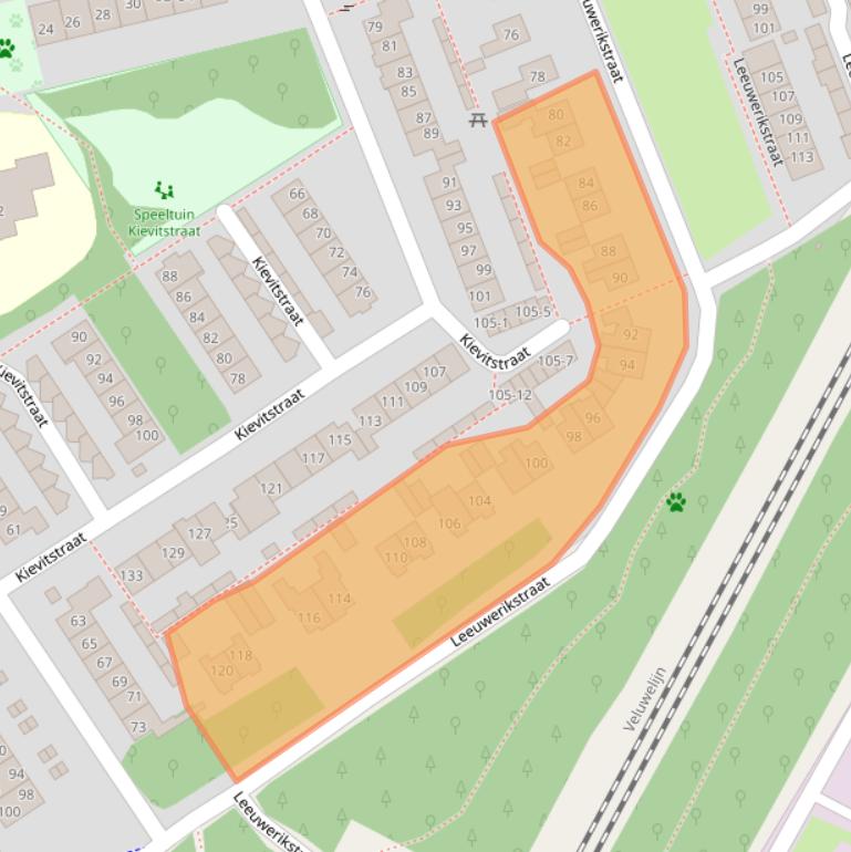 Kaart van postcodegebied 3853AG.