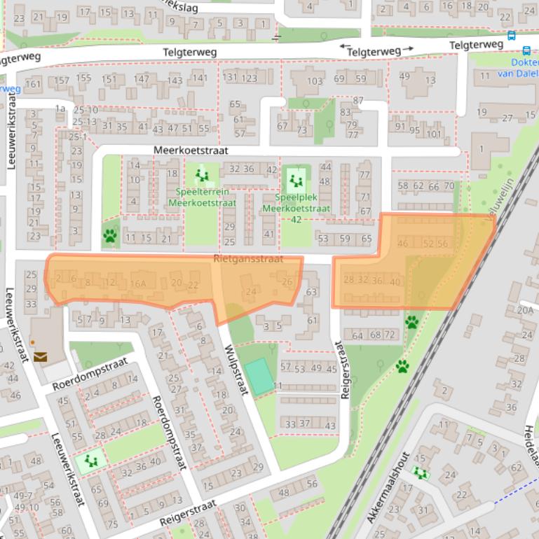 Kaart van postcodegebied 3853AK.