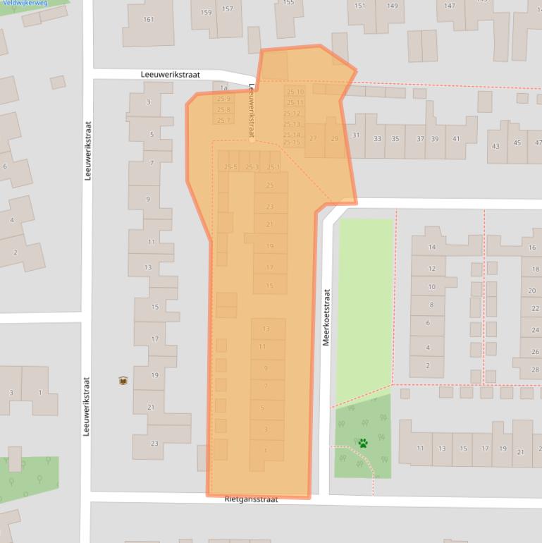 Kaart van postcodegebied 3853AL.