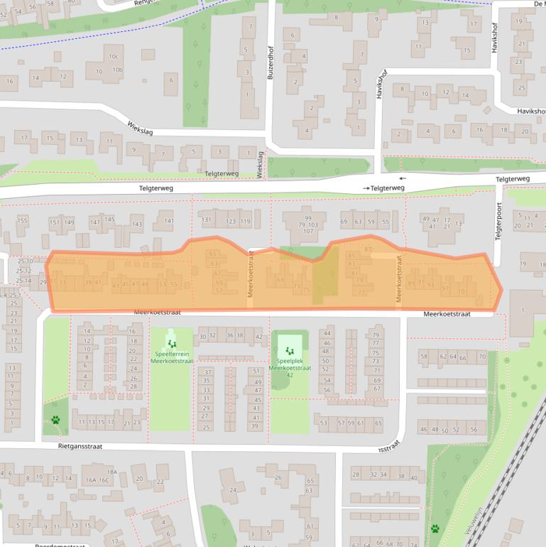 Kaart van postcodegebied 3853AM.