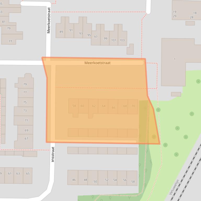 Kaart van postcodegebied 3853AP.