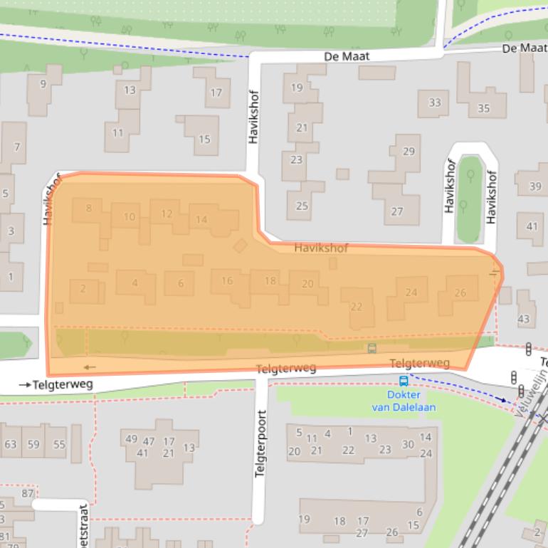 Kaart van postcodegebied 3853BB.