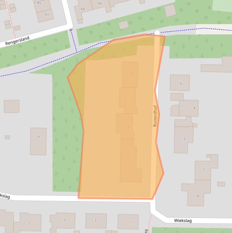 Kaart van postcodegebied 3853BL.