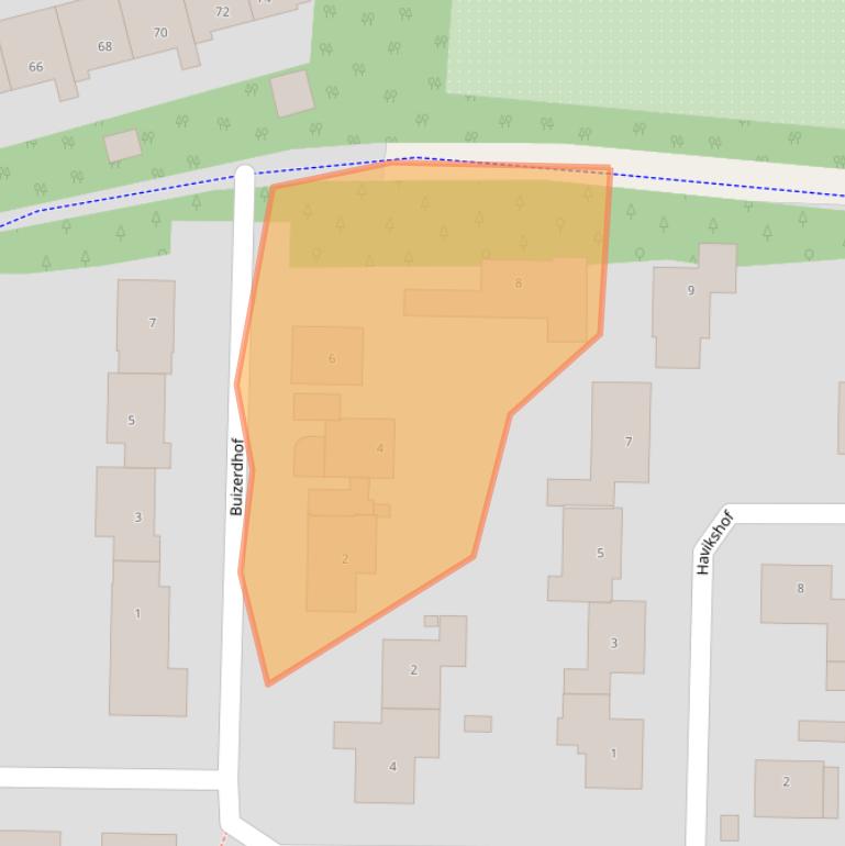 Kaart van postcodegebied 3853BM.