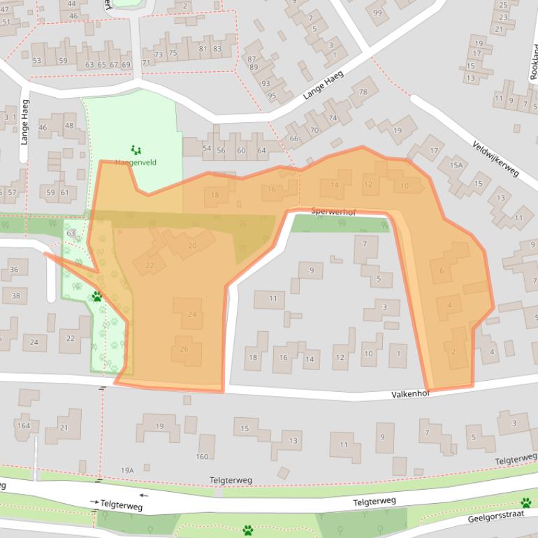Kaart van postcodegebied 3853BV.
