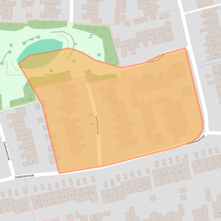 Kaart van postcodegebied 3853CB.