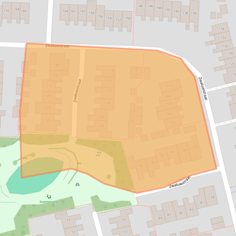 Kaart van postcodegebied 3853CC.