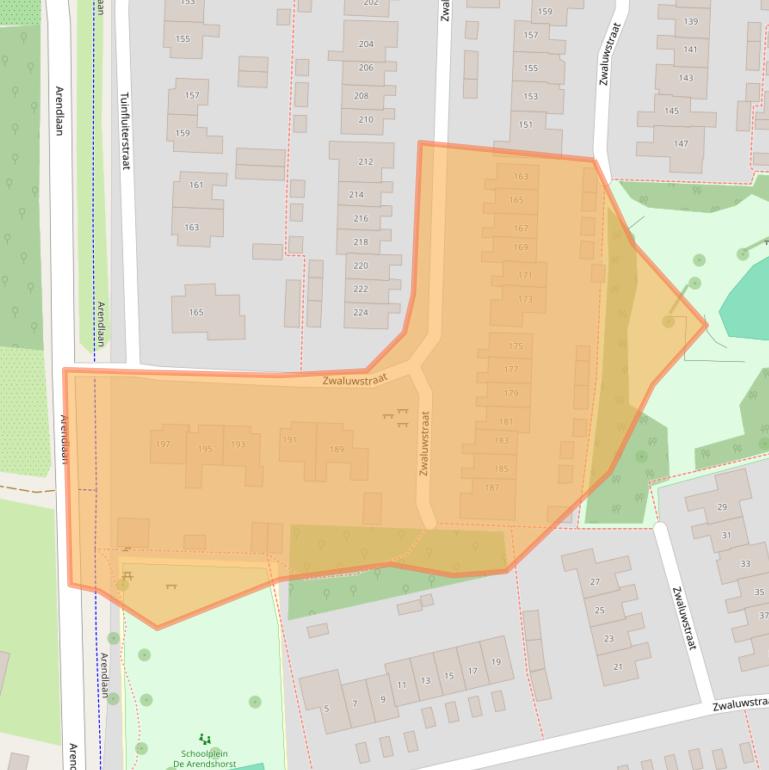 Kaart van postcodegebied 3853CE.