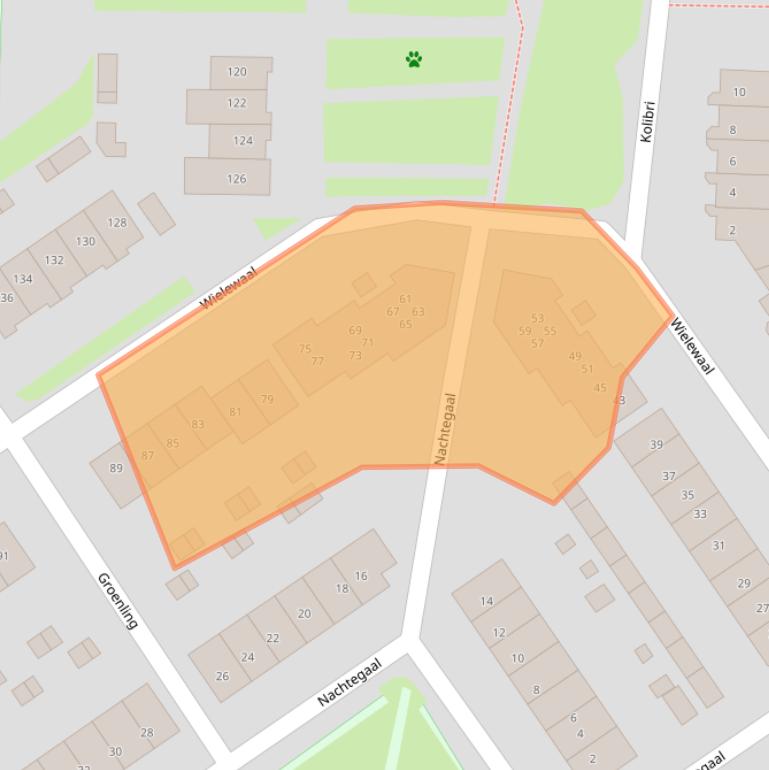 Kaart van postcodegebied 3853DB.