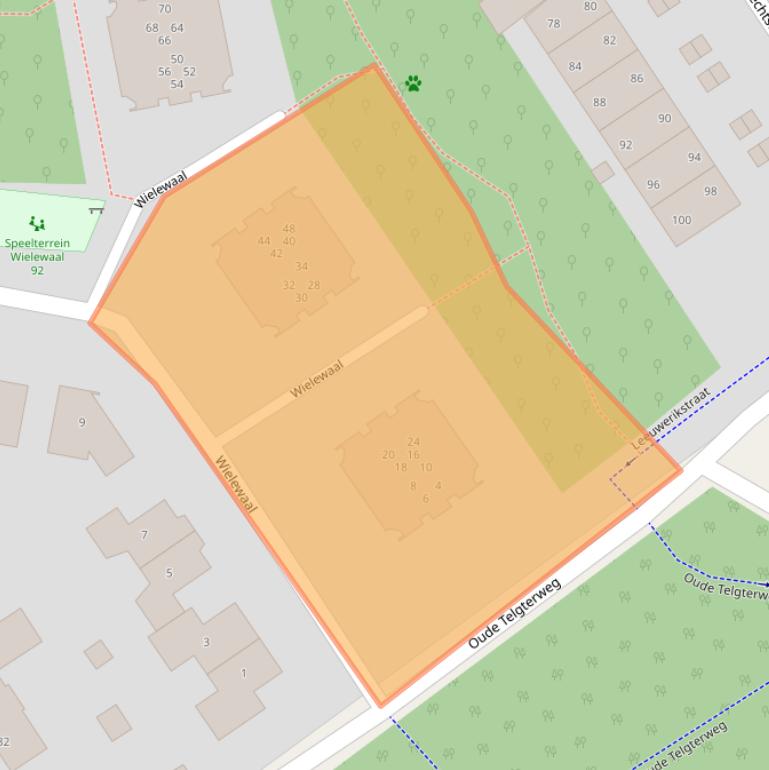 Kaart van postcodegebied 3853DE.