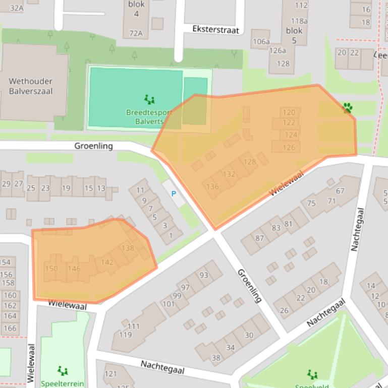 Kaart van postcodegebied 3853DJ.