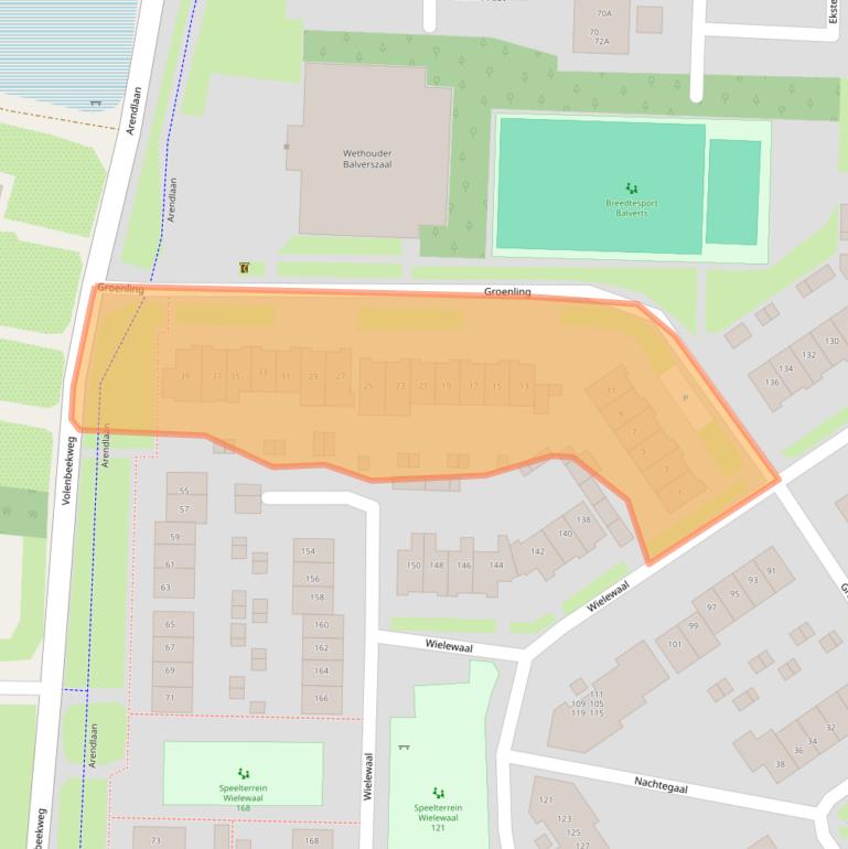 Kaart van postcodegebied 3853DT.