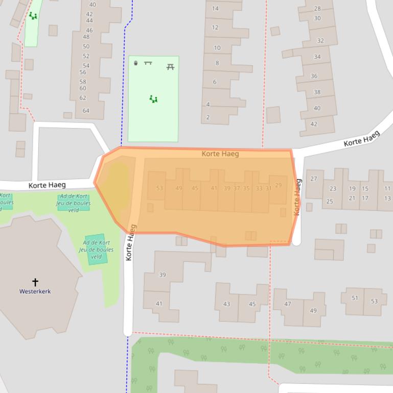 Kaart van postcodegebied 3853EB.