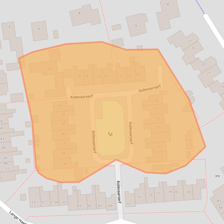 Kaart van postcodegebied 3853EK.