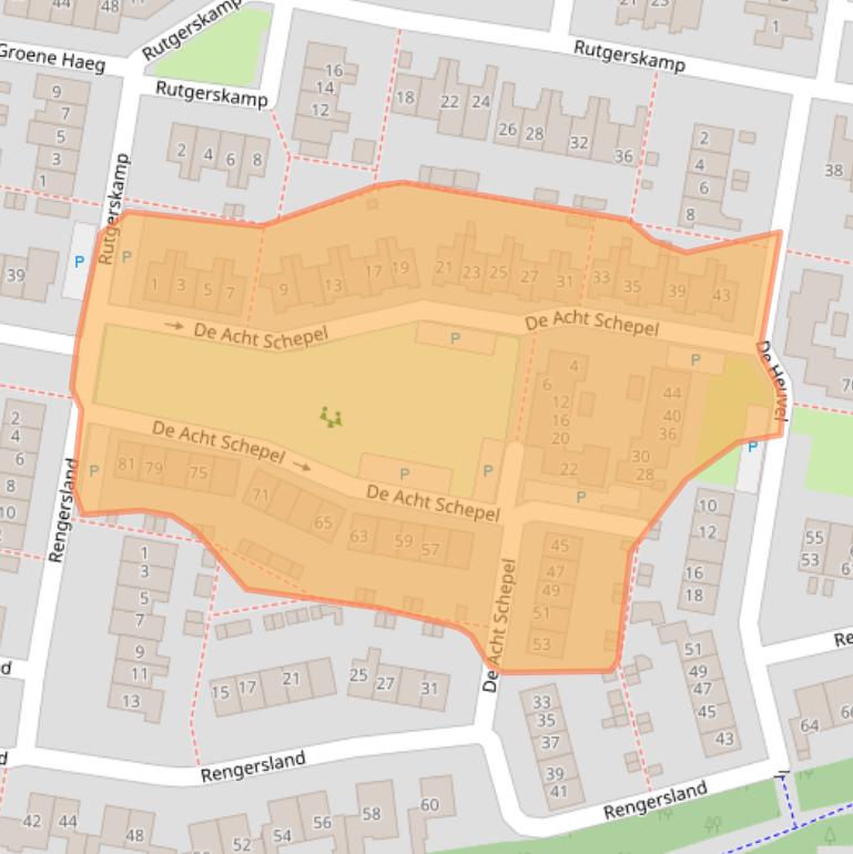 Kaart van postcodegebied 3853EV.