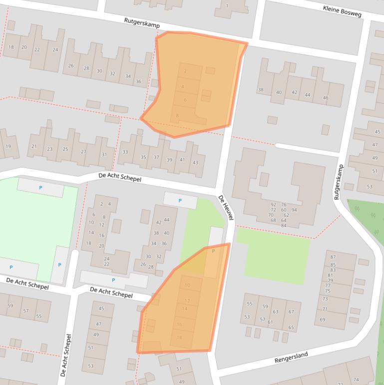 Kaart van postcodegebied 3853EW.