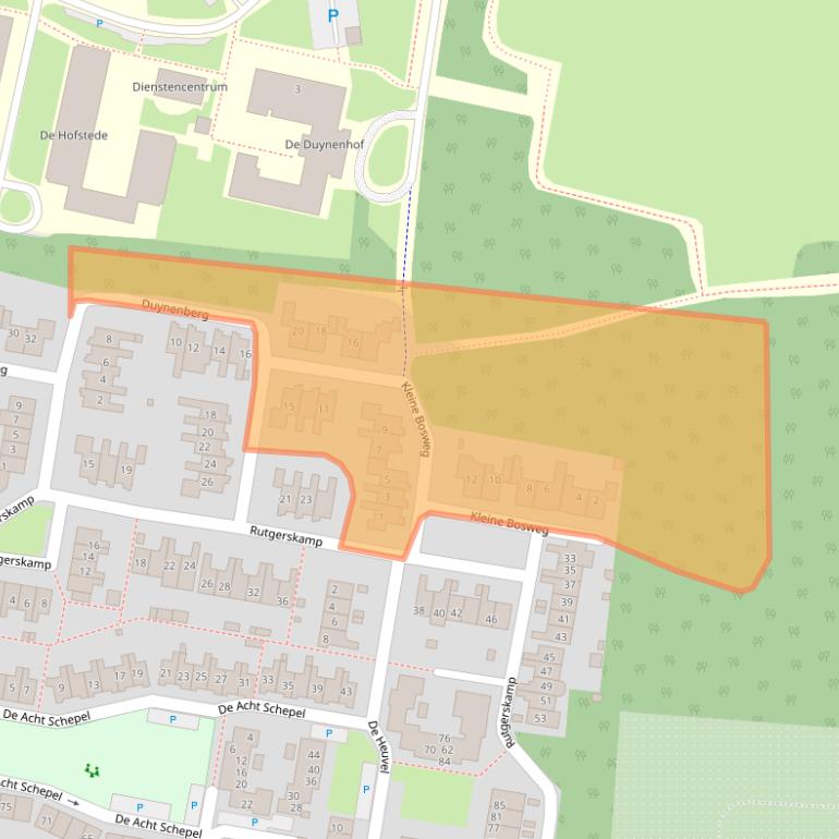 Kaart van postcodegebied 3853EX.