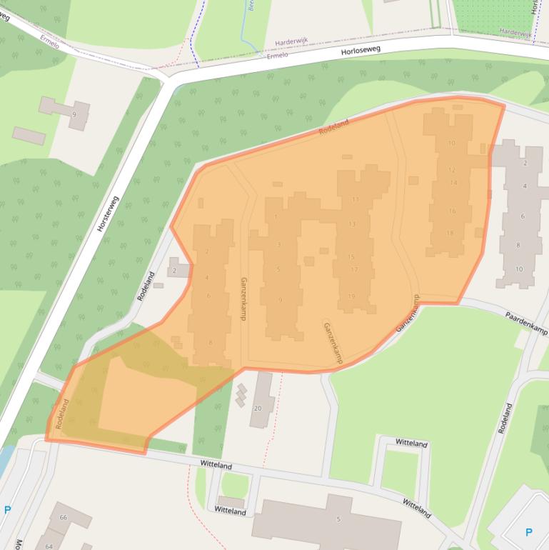 Kaart van postcodegebied 3853HA.