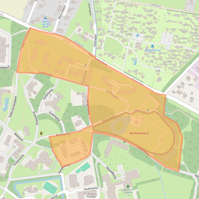 Kaart van postcodegebied 3853HK.