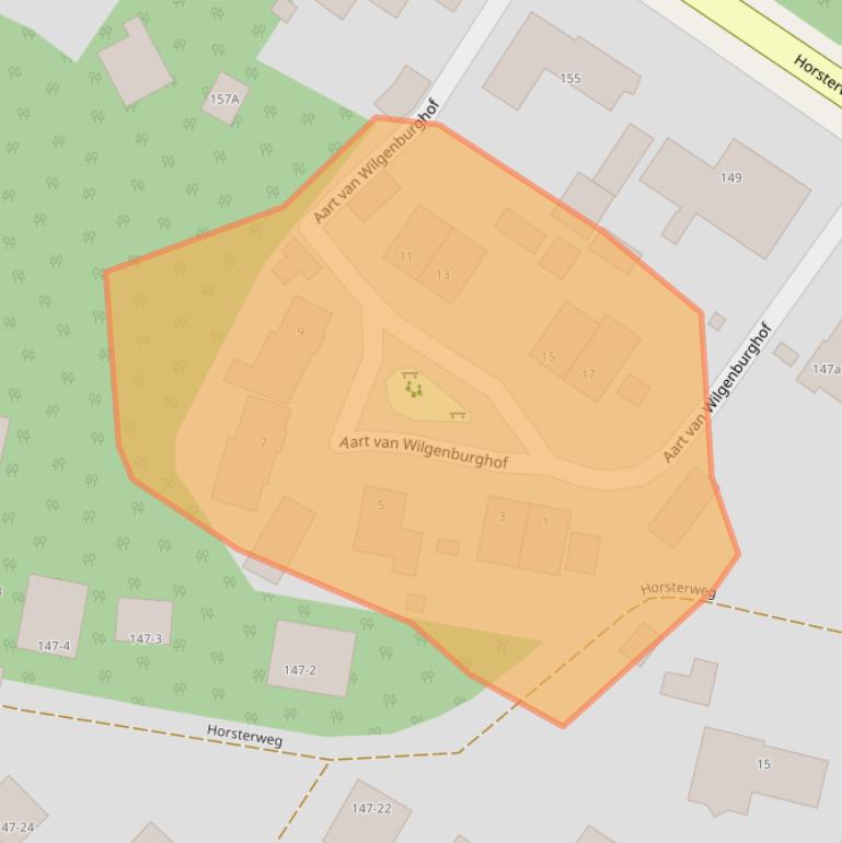 Kaart van postcodegebied 3853JZ.