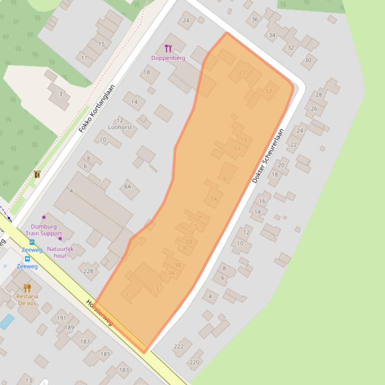 Kaart van postcodegebied 3853KA.