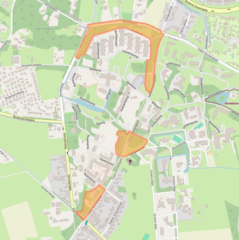 Kaart van postcodegebied 3853KC.