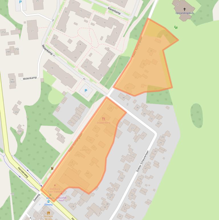 Kaart van postcodegebied 3853KG.
