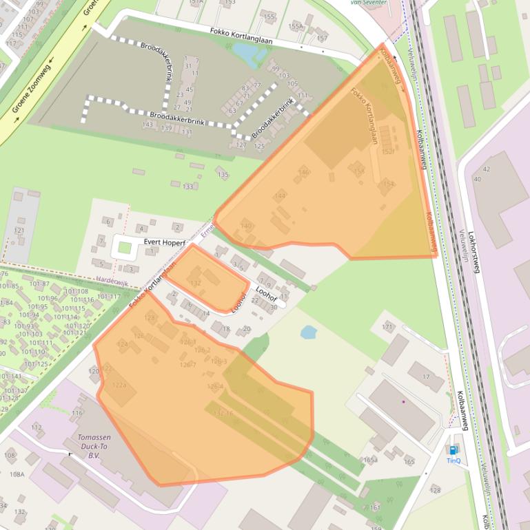 Kaart van postcodegebied 3853KJ.