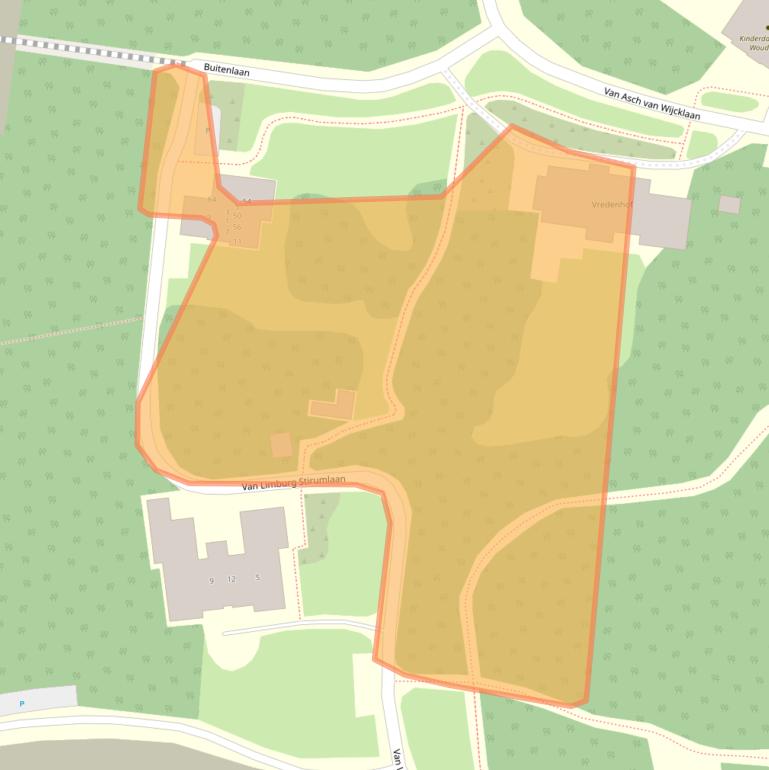 Kaart van postcodegebied 3853KW.