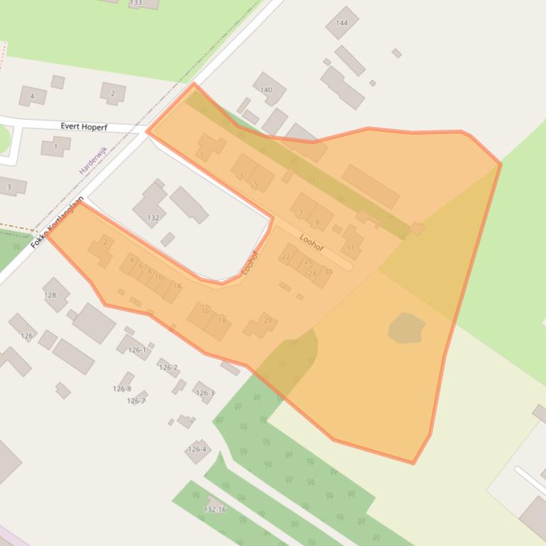 Kaart van postcodegebied 3853KZ.